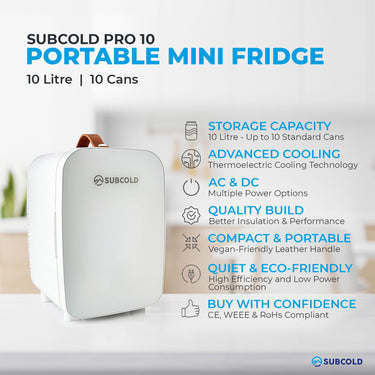 Pro 10L Mini Fridge - White | Refurbished